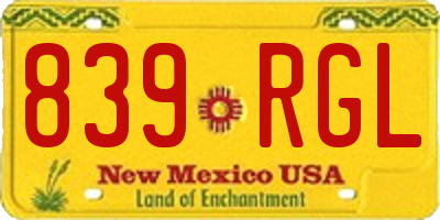 NM license plate 839RGL