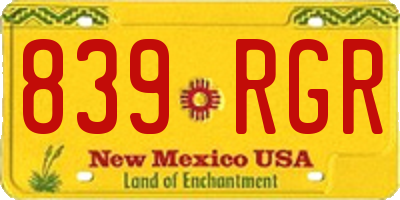 NM license plate 839RGR