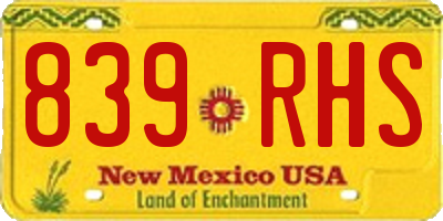 NM license plate 839RHS