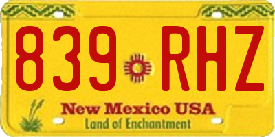 NM license plate 839RHZ
