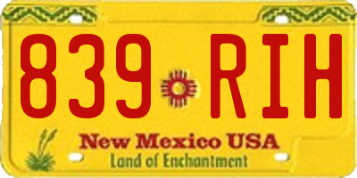 NM license plate 839RIH