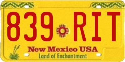 NM license plate 839RIT