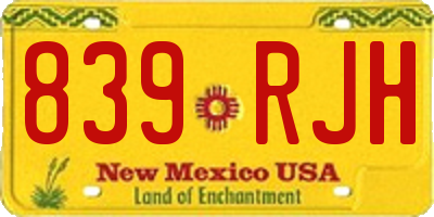 NM license plate 839RJH