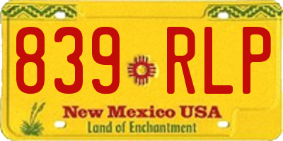 NM license plate 839RLP