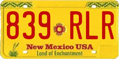 NM license plate 839RLR