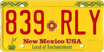 NM license plate 839RLY
