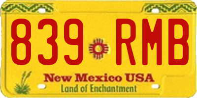 NM license plate 839RMB