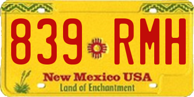 NM license plate 839RMH
