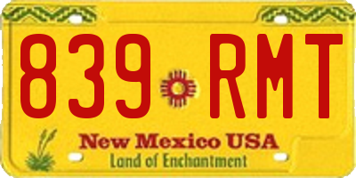 NM license plate 839RMT