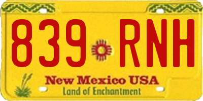 NM license plate 839RNH