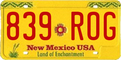 NM license plate 839ROG