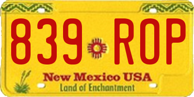 NM license plate 839ROP