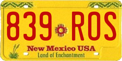 NM license plate 839ROS