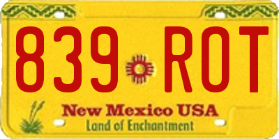 NM license plate 839ROT