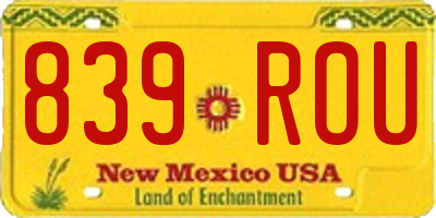 NM license plate 839ROU