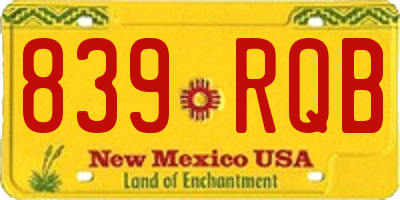 NM license plate 839RQB