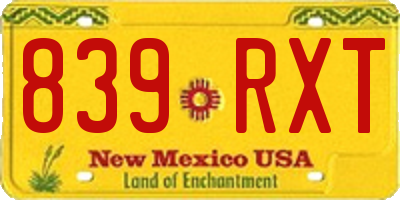 NM license plate 839RXT