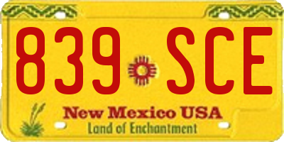 NM license plate 839SCE