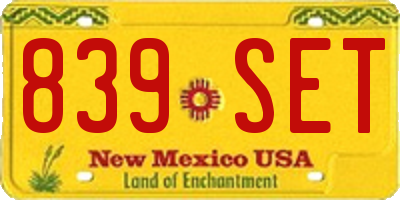 NM license plate 839SET