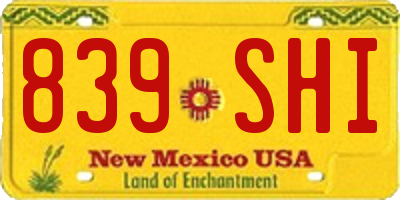 NM license plate 839SHI