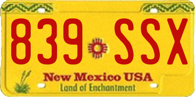 NM license plate 839SSX