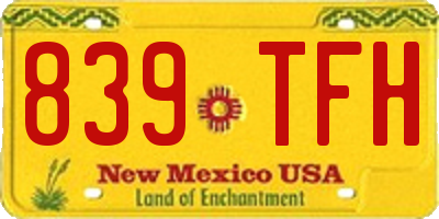 NM license plate 839TFH