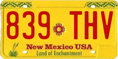 NM license plate 839THV