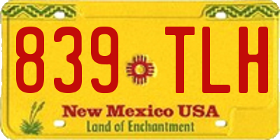 NM license plate 839TLH