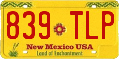 NM license plate 839TLP