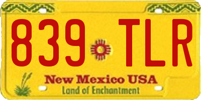 NM license plate 839TLR