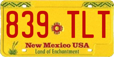NM license plate 839TLT