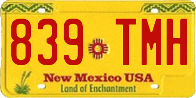 NM license plate 839TMH