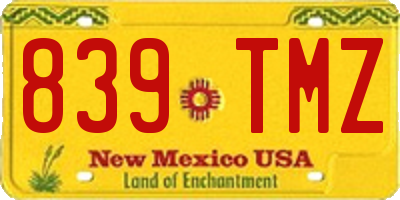 NM license plate 839TMZ