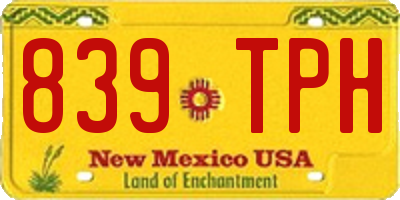 NM license plate 839TPH