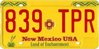 NM license plate 839TPR