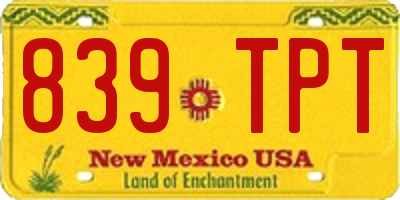 NM license plate 839TPT