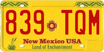 NM license plate 839TQM