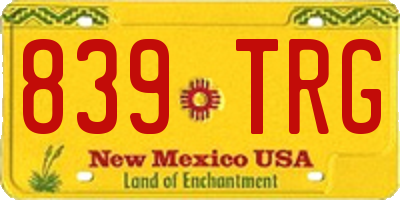NM license plate 839TRG