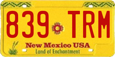 NM license plate 839TRM