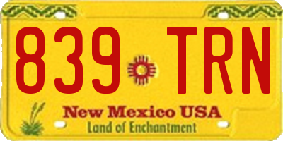 NM license plate 839TRN