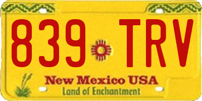 NM license plate 839TRV