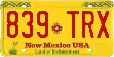 NM license plate 839TRX