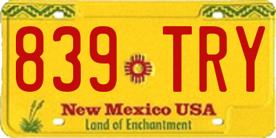 NM license plate 839TRY