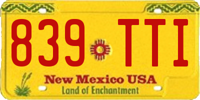 NM license plate 839TTI