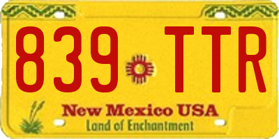 NM license plate 839TTR