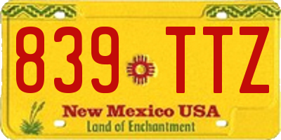 NM license plate 839TTZ