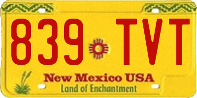 NM license plate 839TVT