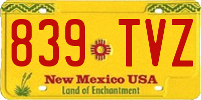 NM license plate 839TVZ