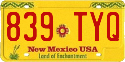 NM license plate 839TYQ