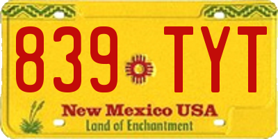 NM license plate 839TYT